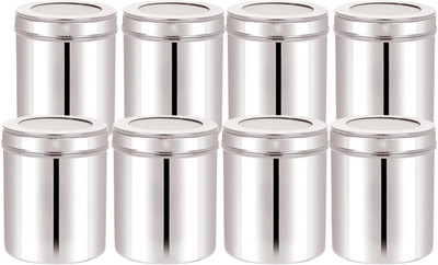 VISAXMI Stainless Steel Utility Container  - 1000 ml(Pack of 8, Silver)