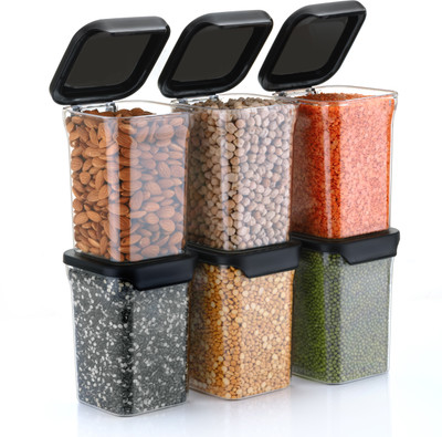 Cookzella Plastic Utility Container  - 1000 ml(Pack of 6, Multicolor)