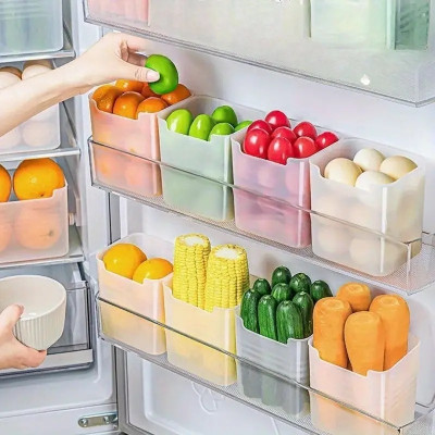 TABBU LUXURY Plastic Fridge Container  - 1000 ml(Pack of 6, White)