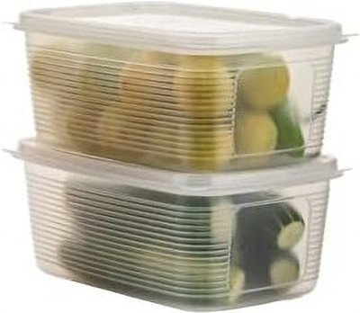 Finner Plastic Fridge Container  - 1800 ml(Pack of 2, White)