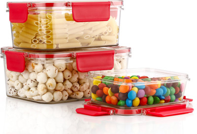 AVIDHA Plastic Grocery Container  - 1000 ml(Pack of 3, Multicolor)