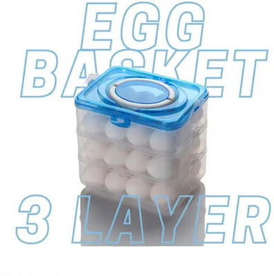 ADMONITION Plastic Egg Container  - 3 dozen(Blue)