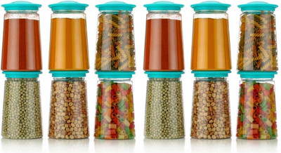 Swanoll Plastic Grocery Container  - 1100 ml(Pack of 12, Green)