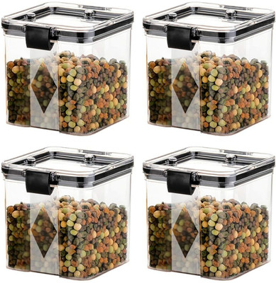 ENTRYZONE Plastic Fridge Container  - 700 ml(Pack of 4, Black)