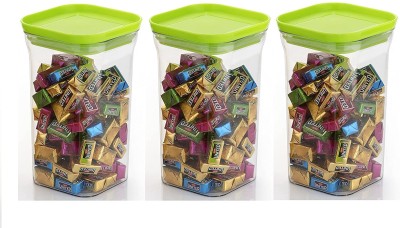 Analog Kitchenware Plastic Grocery Container  - 1100 ml(Pack of 3, Green)