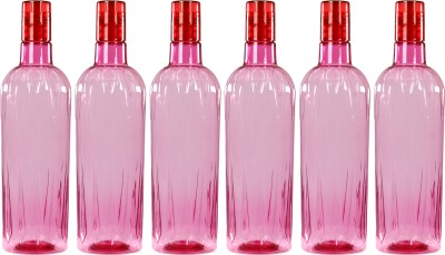 Pearlpet Onyx BPA-free Plastic Water Bottle , Fridge Bottle 1000 ml Bottle(Pack of 6, Red, Plastic)