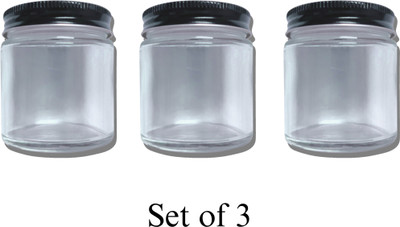 Prachi collection Glass, Aluminium Utility Container  - 100 ml(Pack of 3, Clear)
