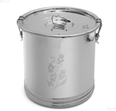 V Metal Arts Steel Grocery Container  - 25 L(Silver)