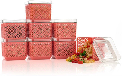 Raghuandan Plastic Grocery Container  - 500 ml(Pack of 8, Pink)