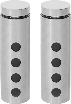 Cutting EDGE Steel, Glass Grocery Container  - 1700 ml(Pack of 2, Silver)