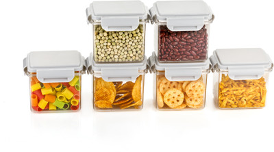 Dominic Plastic Grocery Container  - 450 ml(Pack of 6, Grey)