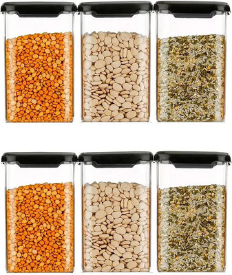 Shiv Plastic Grocery Container  - 1100 ml(Pack of 6, Clear)