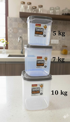 Kitchoraa Plastic Utility Container  - 5 L, 7 L, 10 L(Pack of 3, Grey)