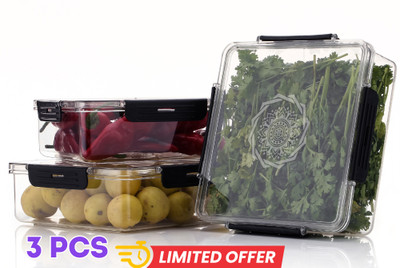 HCVG Plastic Fridge Container  - 2000 ml(Pack of 3, White)