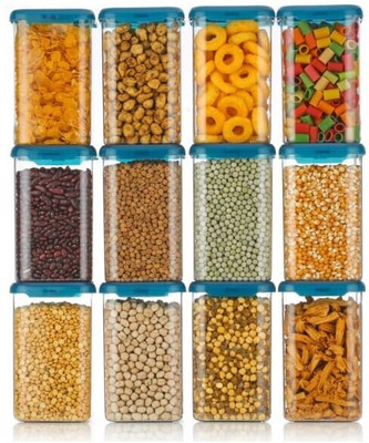 RDKITCHENWERE Plastic Grocery Container  - 1200 ml(Pack of 10, Blue)