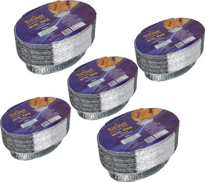 Freshee Aluminium Utility Container  - 600 ml(Pack of 5, Silver)