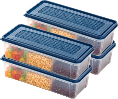 Dominic Plastic Grocery Container  - 2000 ml(Pack of 4, Blue)