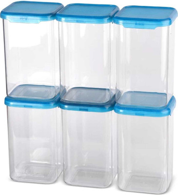 SKYLIFE Plastic Grocery Container  - 1100 ml(Pack of 6, Blue)