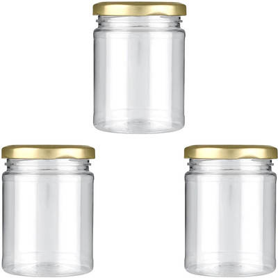 Vincenzo Glass Grocery Container  - 200 ml(Pack of 3, Clear)
