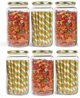 Avresta Glass Grocery Container  - 1000 ml(Pack of 6, Clear)