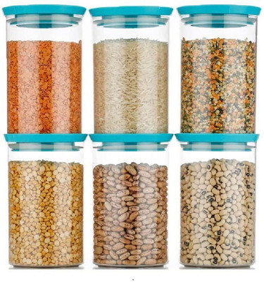 SIDDIVINAYAK CREATION Plastic Grocery Container  - 900 ml(Pack of 6, Multicolor)