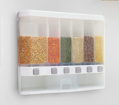 CITRODA Plastic Cereal Dispenser  - 10000 ml(White, Clear)