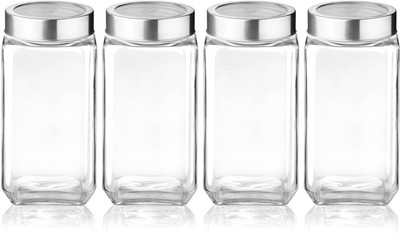 NAVPATH Glass Utility Container  - 1000 ml(Pack of 4, Clear)