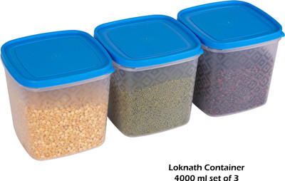 Loknath Plastic Utility Container  - 4000 ml(Pack of 3, Blue)