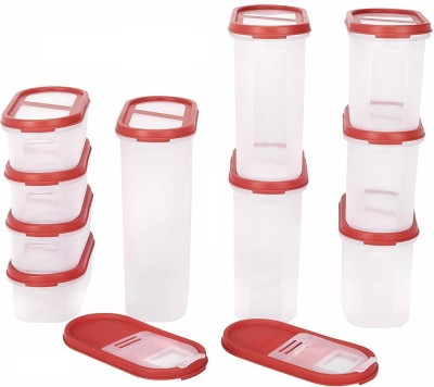 Cutting EDGE Plastic Utility Container  - 2400 ml, 1800 ml, 1200 ml, 535 ml(Pack of 10, Red)