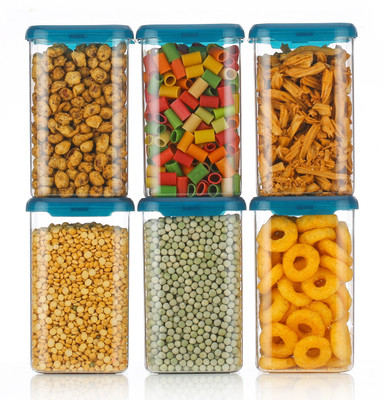 kitchkart Plastic Grocery Container  - 1200 ml(Pack of 6, Clear)