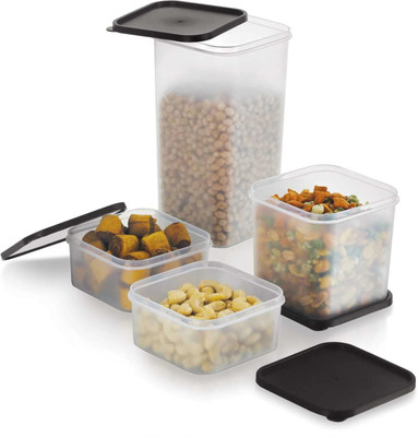 Aloke Plastic, Polypropylene Grocery Container  - 2300 ml, 1100 ml, 650 ml(Pack of 4, Clear)