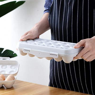 Coozico Plastic Egg Container  - 1.5 dozen(Grey)