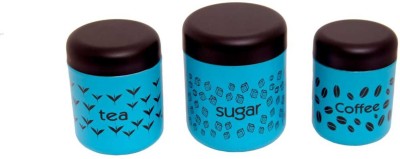 KARFE Steel Tea Coffee & Sugar Container  - 700 ml(Pack of 3, Blue)