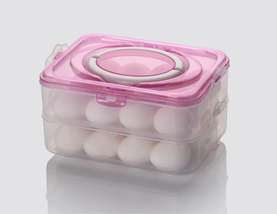 JIGSHTIAL Plastic Egg Container  - 2 dozen(Pink)