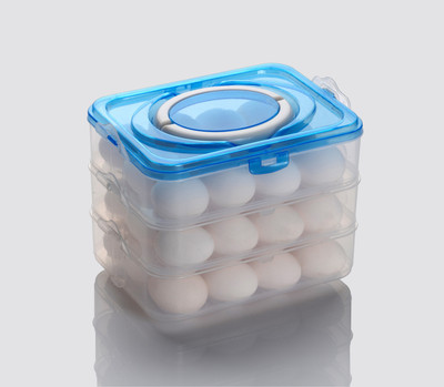 JIGSHTIAL Plastic Egg Container  - 3 dozen(Blue)
