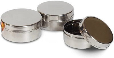 Dynore Stainless Steel Utility Container  - 90 ml, 50 ml, 40 ml(Pack of 3, Silver)