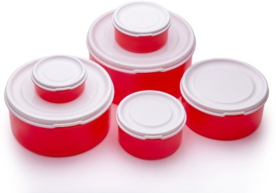 SPACE Plastic Grocery Container  - 2500 ml, 2000 ml, 1500 ml, 1000 ml, 500 ml, 250 ml(Pack of 6, Red)