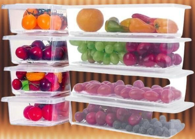 Zubix Plastic Fridge Container  - 1500 ml(Pack of 5, White)