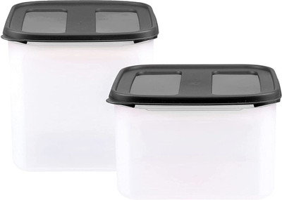 Cutting EDGE Plastic Utility Container  - 4500 ml, 3000 ml(Pack of 2, Black, White)