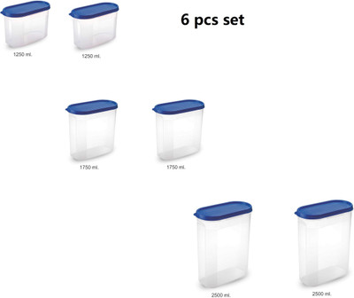 rushabh collections Polypropylene Utility Container  - 1250 ml, 1750 ml, 2500 ml(Pack of 6, Multicolor)