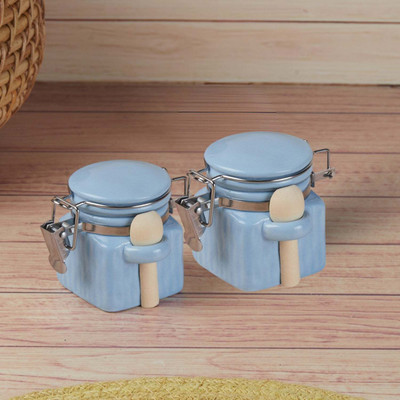 Kookee Ceramic Utility Container  - 100 ml(Blue)