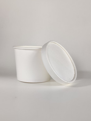 Paricott Paper Utility Container  - 500 ml(Pack of 25, White)