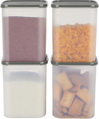 KOLORR Plastic Grocery Container  - 5500 ml(Pack of 4, Clear)