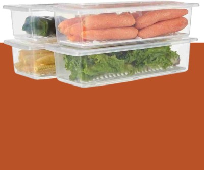 Charmpeak Plastic Fridge Container  - 1500 ml(Pack of 4, Clear)