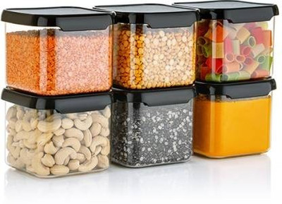 QUPSY Plastic Utility Container  - 500 ml(Pack of 6, Black)