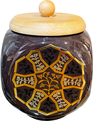 Lemon Tree Ceramic Grocery Container  - 1000 ml(Brown)