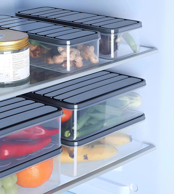 XYLOVIA Plastic Fridge Container  - 1200 ml(Grey)