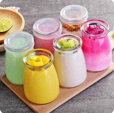 NAVPATH Glass Grocery Container  - 100 ml(Pack of 6, Clear)