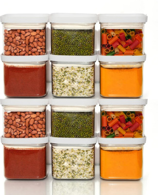 EMBICON Plastic Grocery Container  - 550 ml(Pack of 12, White)