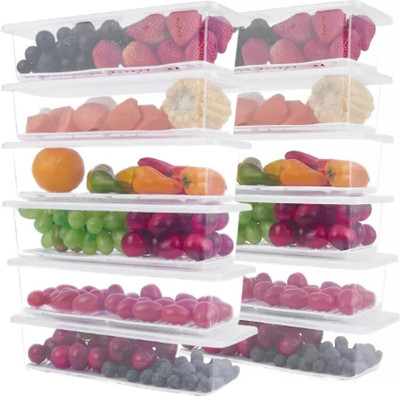 RAYORA Plastic Fridge Container  - 1500 ml(Pack of 12, Clear)